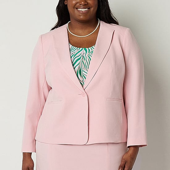 Black Label by Evan-Picone Womens Plus Classic Fit Suit Jacket