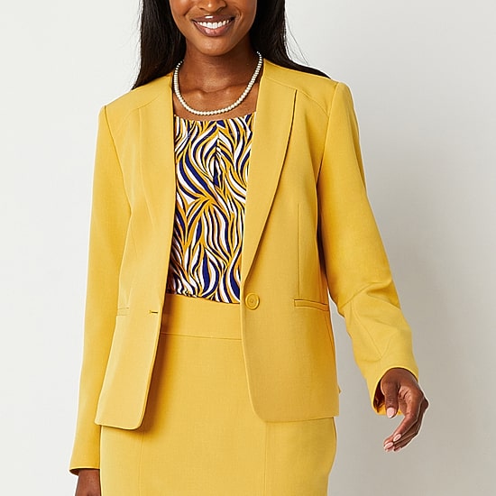 Black Label by Evan-Picone Womens Classic Fit Suit Jacket
