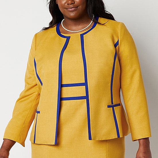 Black Label by Evan-Picone Womens Plus Classic Fit Suit Jacket