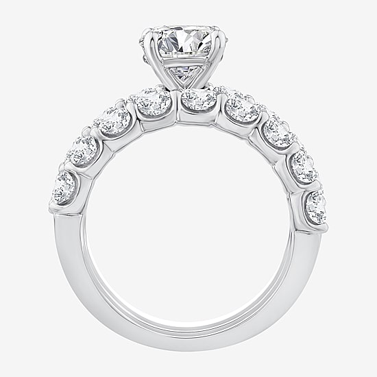 Signature By Modern Bride (F / VS2) Womens 4 CT. T.W. Lab Grown White Diamond 10K or 14K Gold Round Side Stone Bridal Set