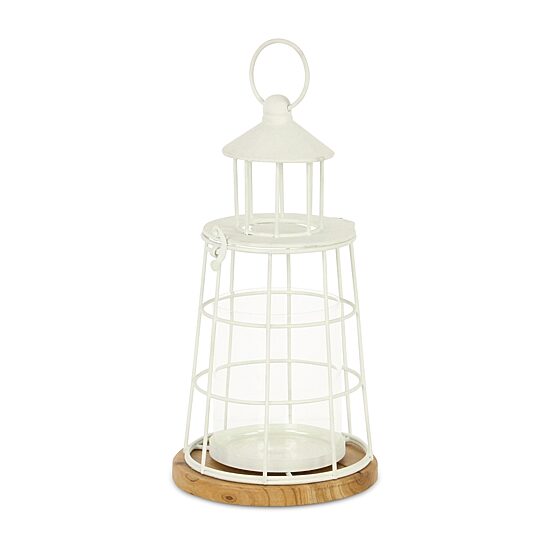 Cheungs Caler White Lighthouse Metal Decorative Lantern