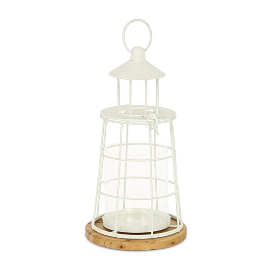 Cheungs Caler White Lighthouse Metal Decorative Lantern