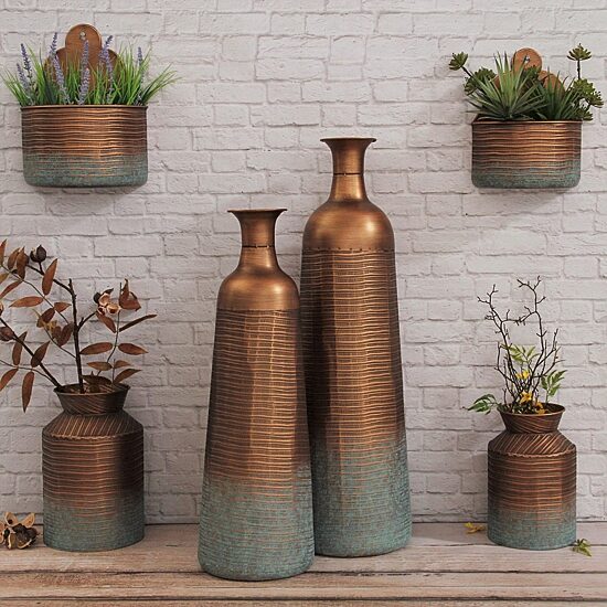 Cheungs Kyani Copper And Teal Milk Jug Decorative Jar