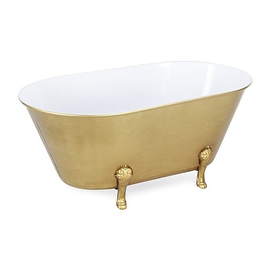 Cheungs Lavande Golden Metal Tub Handmade Tabletop Decor