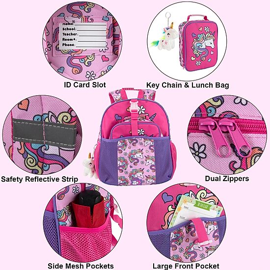 AD Sutton Up We Go Unicorn 3 Piece Backpack Set