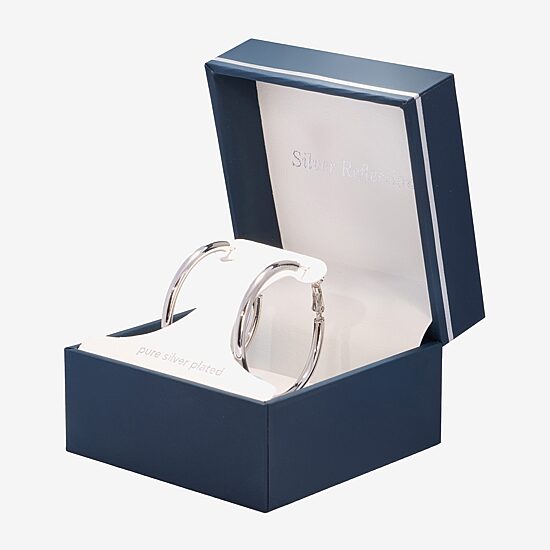 Silver Reflections Womens Hoop Earrings