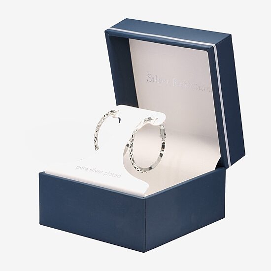 Silver Reflections Pure Silver Over Brass Hoop Earrings