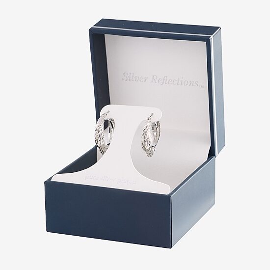 Silver Reflections Pure Silver Over Brass Hoop Earrings