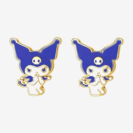 Womens 18K Gold Over Brass Hello Kitty Kuromi My Melody 2 Pair Earring Set