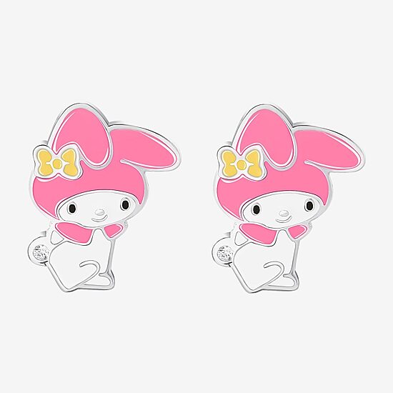 Womens 18K Gold Over Brass Hello Kitty Kuromi My Melody 2 Pair Earring Set
