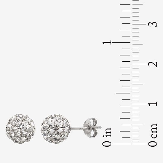 Womens Genuine White Cultured Freshwater Pearl Sterling Silver Earring Set