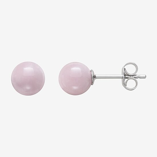 Genuine Pink Quartz, Green Jade & Black Onyx  Sterling Silver Earring Set
