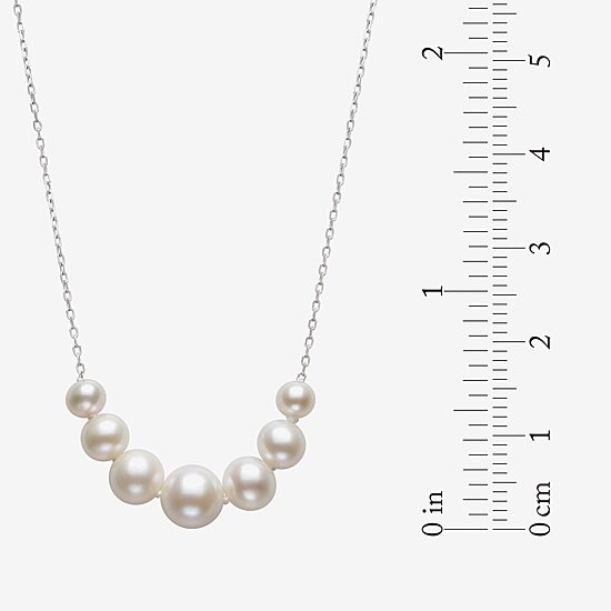 Womens White Cultured Freshwater Pearl Sterling Silver 16 Inch Pendant Necklace