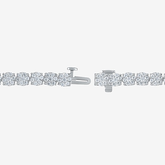 (H-I / I1) Womens 4 CT. T.W. Lab Grown White Diamond 10K Gold 7.25 Inch Tennis Bracelet
