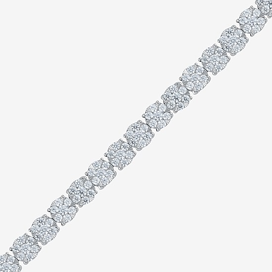 (H-I / I1) Womens 4 CT. T.W. Lab Grown White Diamond 10K Gold 7.25 Inch Tennis Bracelet