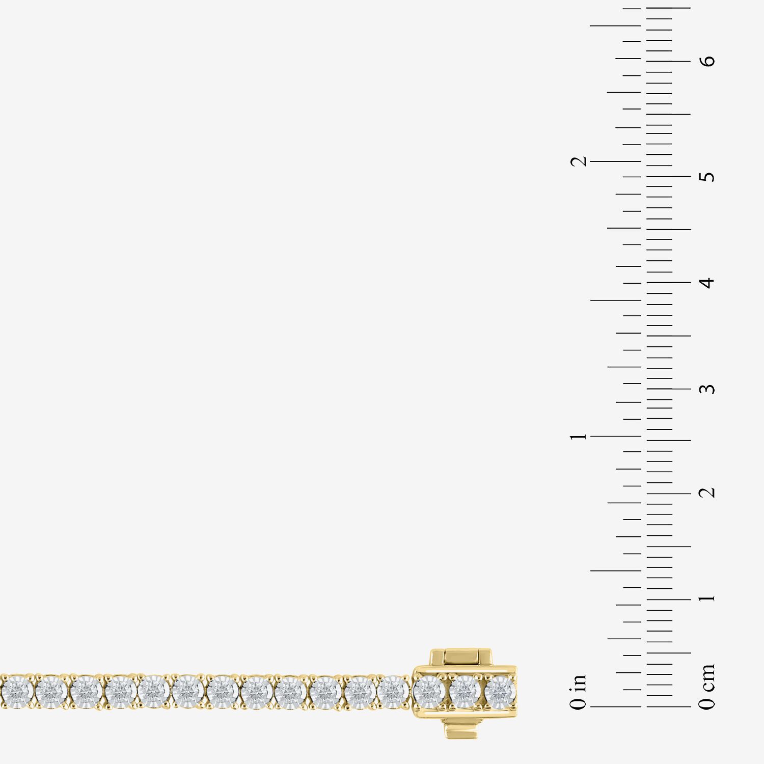 (H-I / I1) 2 CT. T.W. Lab Grown White Diamond 10K or Yellow Gold 7.25 Inch Tennis Bracelet