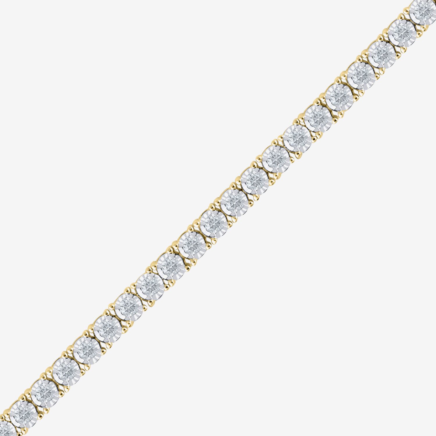 (H-I / I1) 2 CT. T.W. Lab Grown White Diamond 10K or Yellow Gold 7.25 Inch Tennis Bracelet