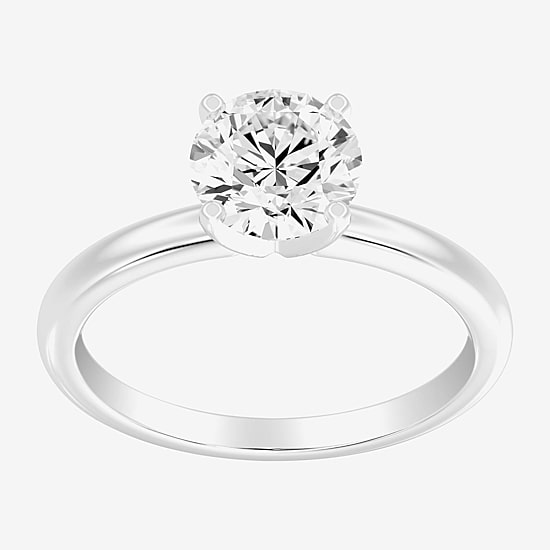 1 1/2 CT..Round Lab-Grown (G / Si2) Diamond Solitaire Engagement Ring in 14K Gold