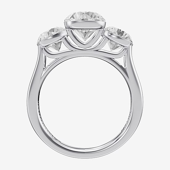 Floating Diamonds (F / Vs2) Womens 3 CT. T.W. Lab Grown White Diamond 14K Gold 3-Stone Engagement Ring