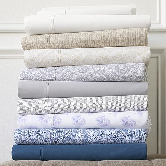 Fieldcrest 300 Thread Count Cotton Percale Sheet Set