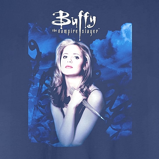 Buffy The Vampire Slayer Womens Juniors Crew Neck Short Sleeve Regular Fit Graphic T-Shirt