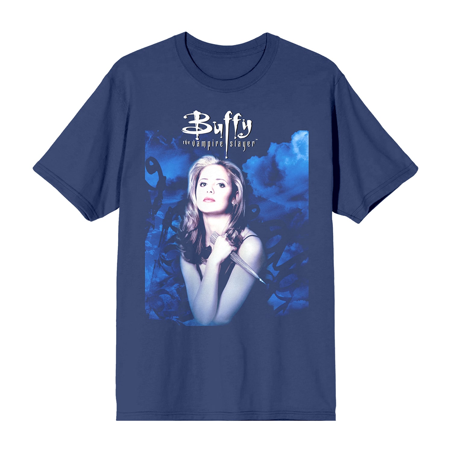 Buffy The Vampire Slayer Womens Juniors Crew Neck Short Sleeve Regular Fit Graphic T-Shirt
