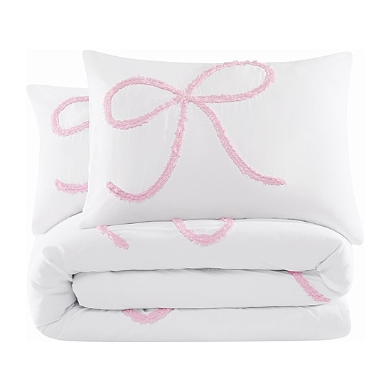 Truly Soft Textured Bow Comforter Set