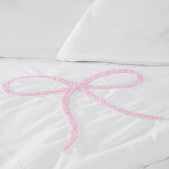 Truly Soft Textured Bow Comforter Set