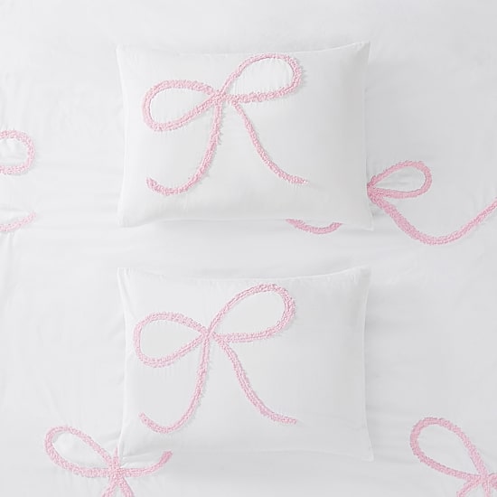 Truly Soft Textured Bow Comforter Set