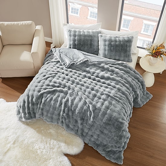 Brooklyn Loom Bubble Faux Fur Comforter Set
