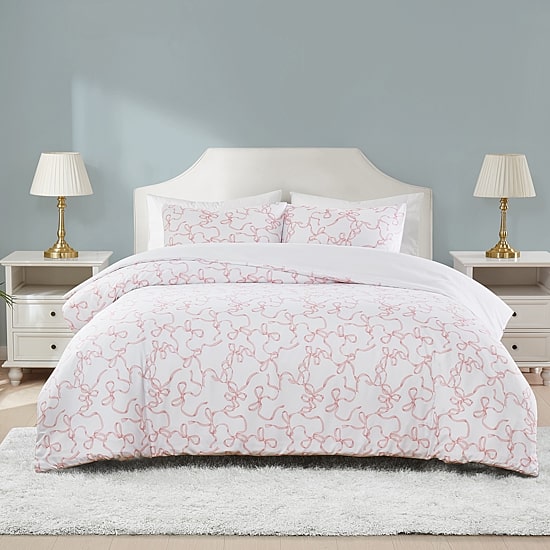 Truly Soft Printed Bow Comforter Set