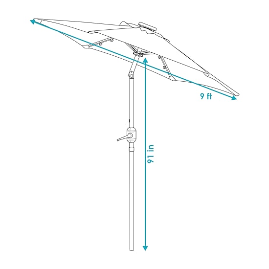 Sunnydaze® 9-Foot Solar Patio Umbrella with Tilt Crank