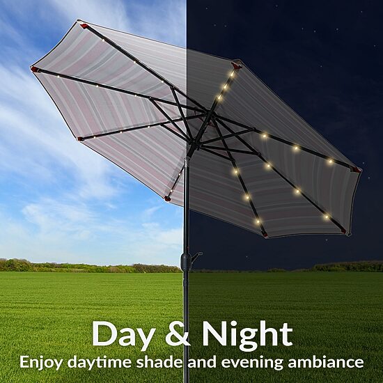 Sunnydaze® 9-Foot Solar Patio Umbrella with Tilt Crank