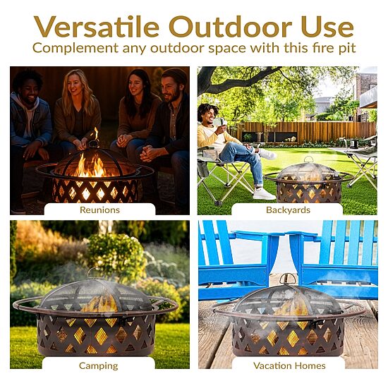 Sunnydaze Collection Portable Weather Resistant Fire Pit