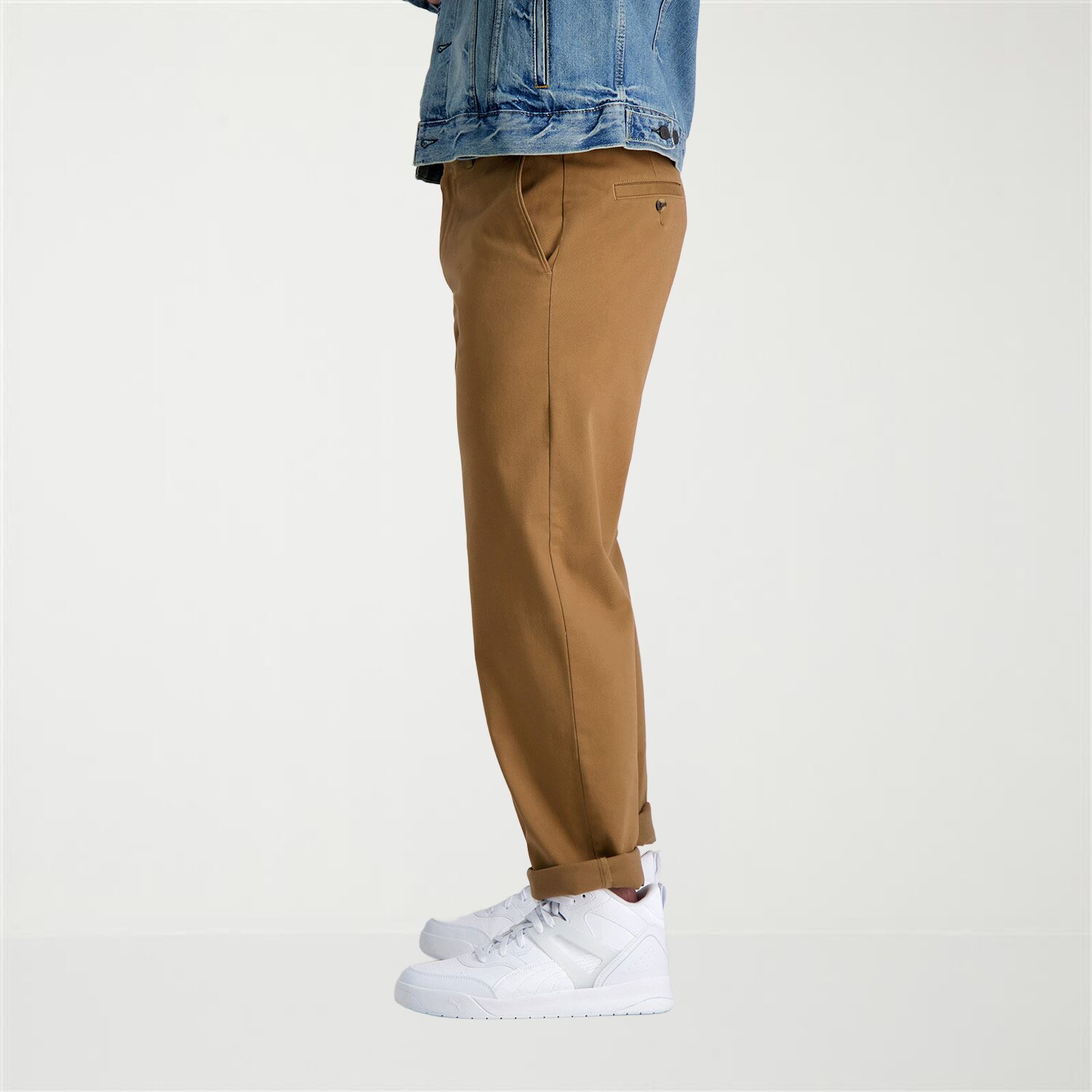 Haggar Life Khaki Comfort Chino Mens Waistband Straight Fit Flat Front Pant