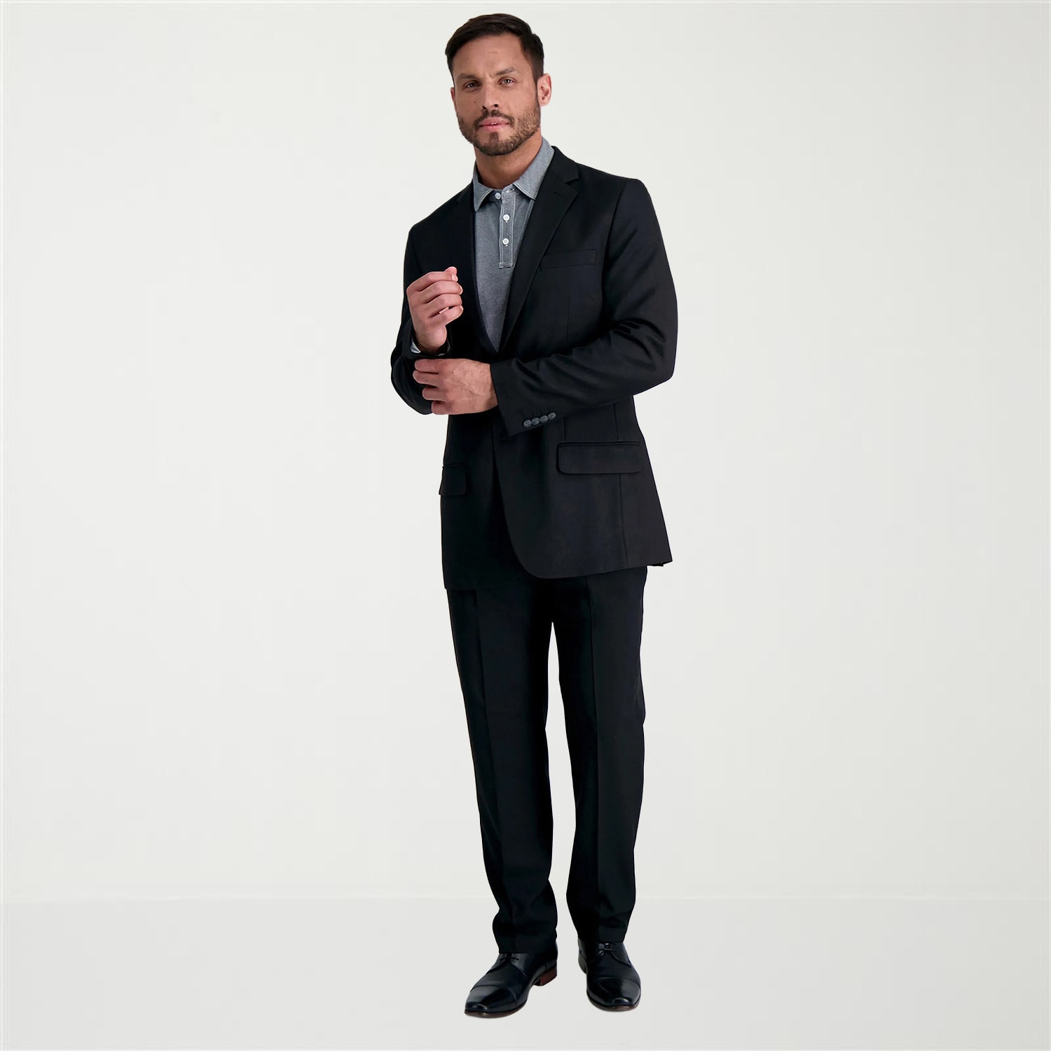 Haggar Smart Wash With Repreve Mens Stretch Fabric Classic Fit Flat Front Suit Pant