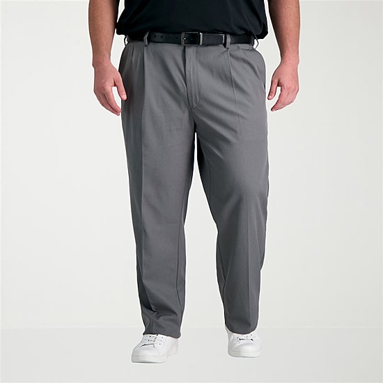 Haggar Cool Right Performance Flex Mens Classic Fit Big and Tall Pleated Pant