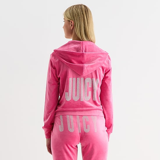Juicy By Juicy Couture Womens Juniors Hooded Lightweight Track Jacket