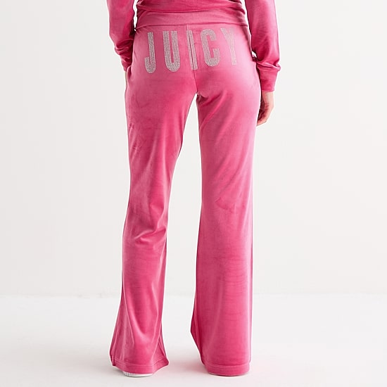 Juicy By Juicy Couture Womens Juniors Flare Mid Rise Track Pant