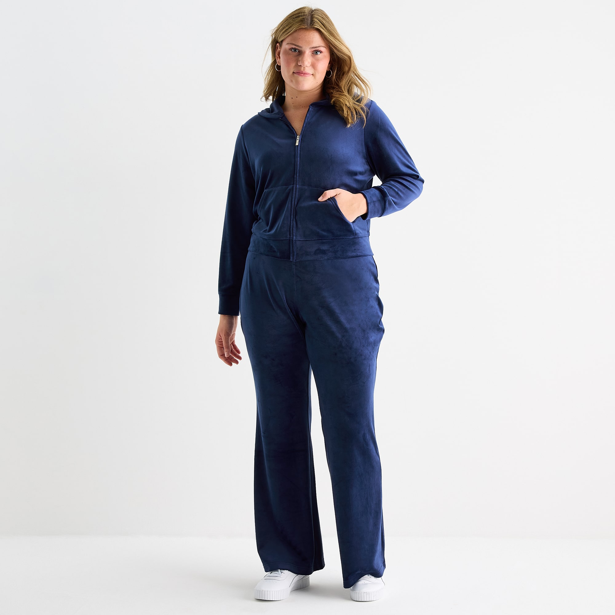 Juicy By Couture Womens Juniors Plus Flare Mid Rise Track Pant