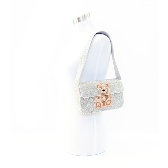 SOL and MER Beaded Bear Baguette Shoulder Bag