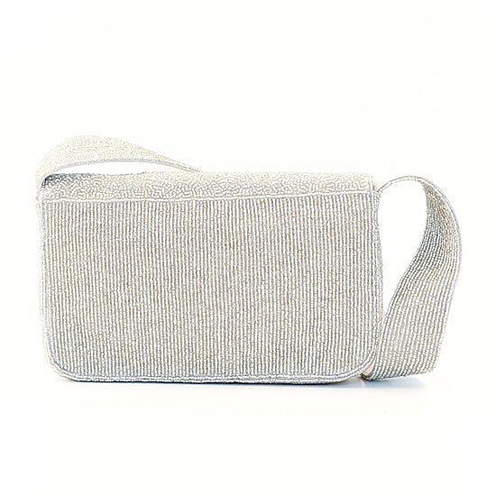 SOL and MER Beaded Bear Baguette Shoulder Bag