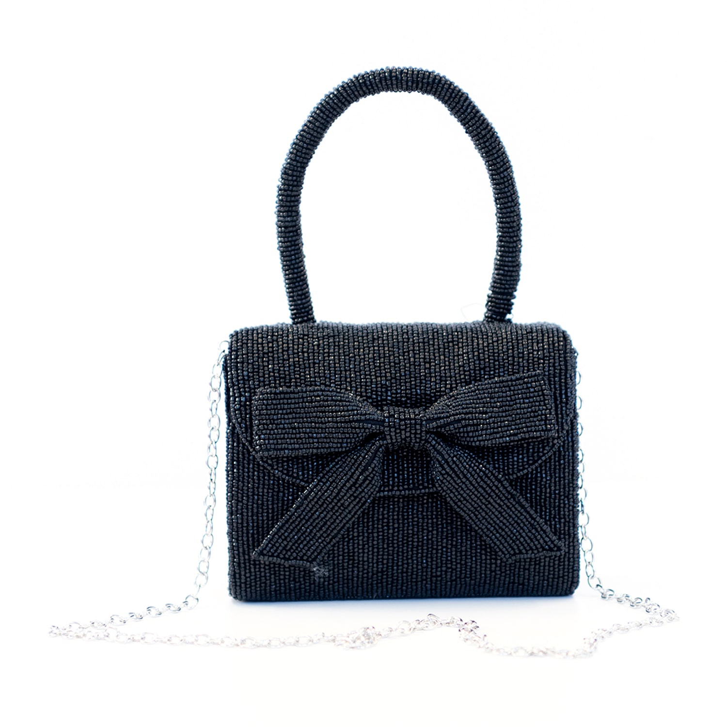 SOL and MER Bow Beaded Evening Bag