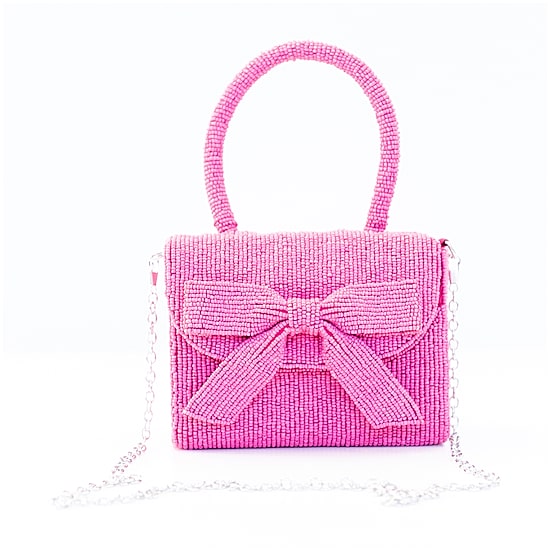 SOL and MER Bow Beaded Evening Bag