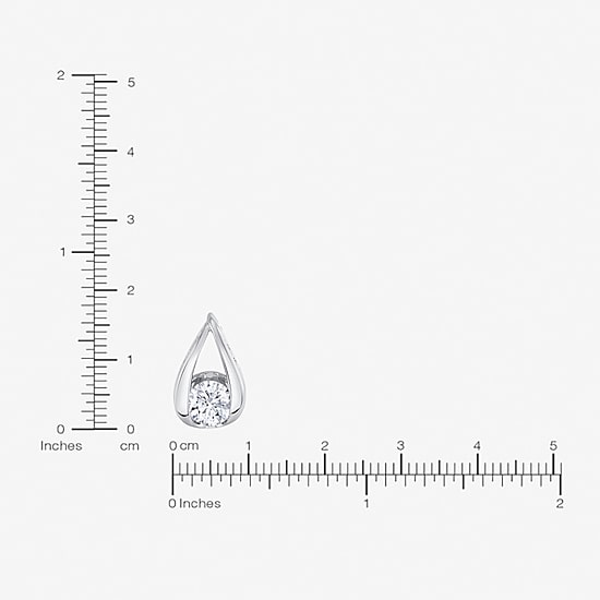(I-J/Vs1-Vs2) Womens 1 CT. T.W. Lab Grown White Diamond 14K Gold Pear 18 Inch Pendant Necklace