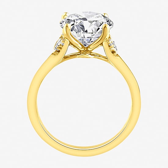 (F,Vs2) Womens 3 1/4 CT. T.W. Lab Grown White Diamond 14K Gold Round Solitaire Engagement Ring