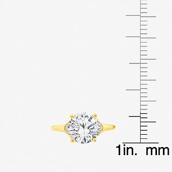 (F,Vs2) Womens 3 1/4 CT. T.W. Lab Grown White Diamond 14K Gold Round Solitaire Engagement Ring