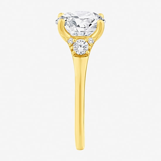 (F,Vs2) Womens 3 1/4 CT. T.W. Lab Grown White Diamond 14K Gold Round Solitaire Engagement Ring