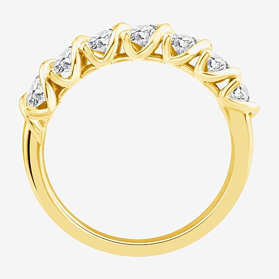 (F / Vs2) Womens 1 CT. T.W. Lab Grown White Diamond 10K Gold Anniversary Wedding Band