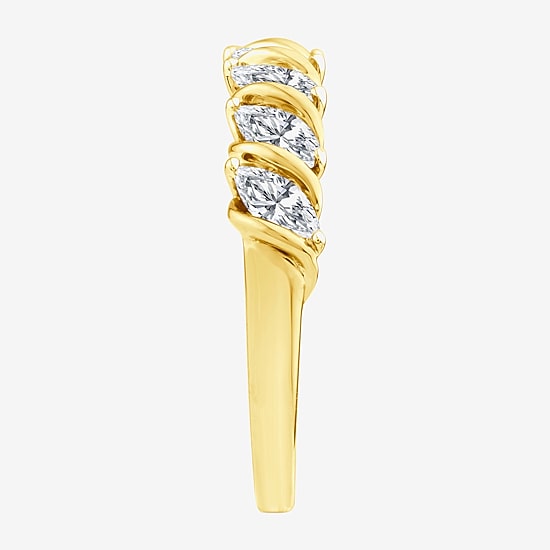 (F / Vs2) Womens 1 CT. T.W. Lab Grown White Diamond 10K Gold Anniversary Wedding Band
